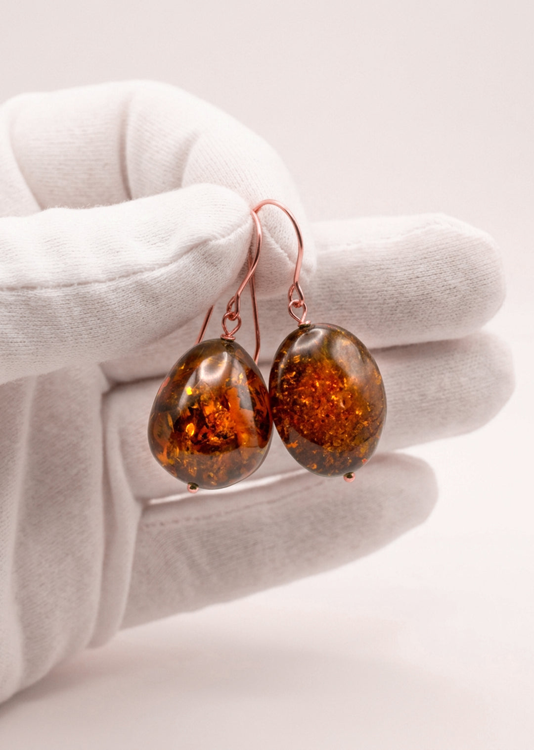 Baltic Amber Earrings Golden Honey Smooth Oval 16x21mm – Sterling Silver or 14k Gold