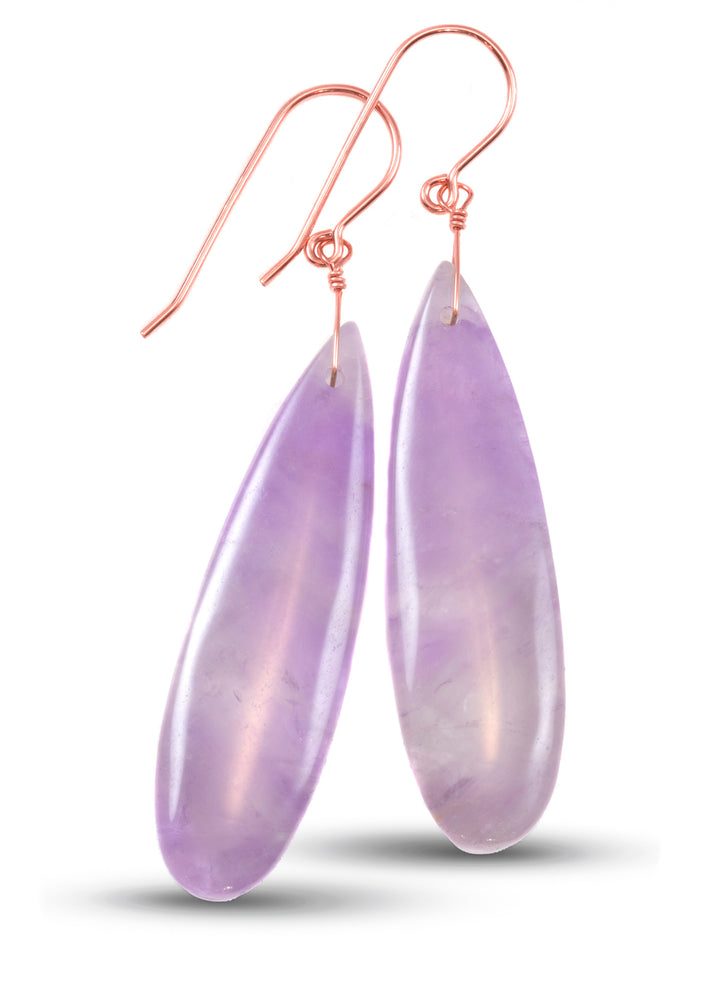 Amethyst Purple Lavender Earrings 2.3" – Sterling Silver or 14k Gold