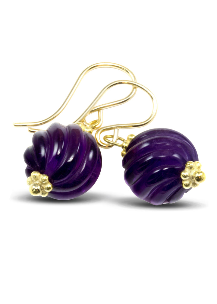 Amethyst Purple Earrings – Sterling Silver or 14k Gold