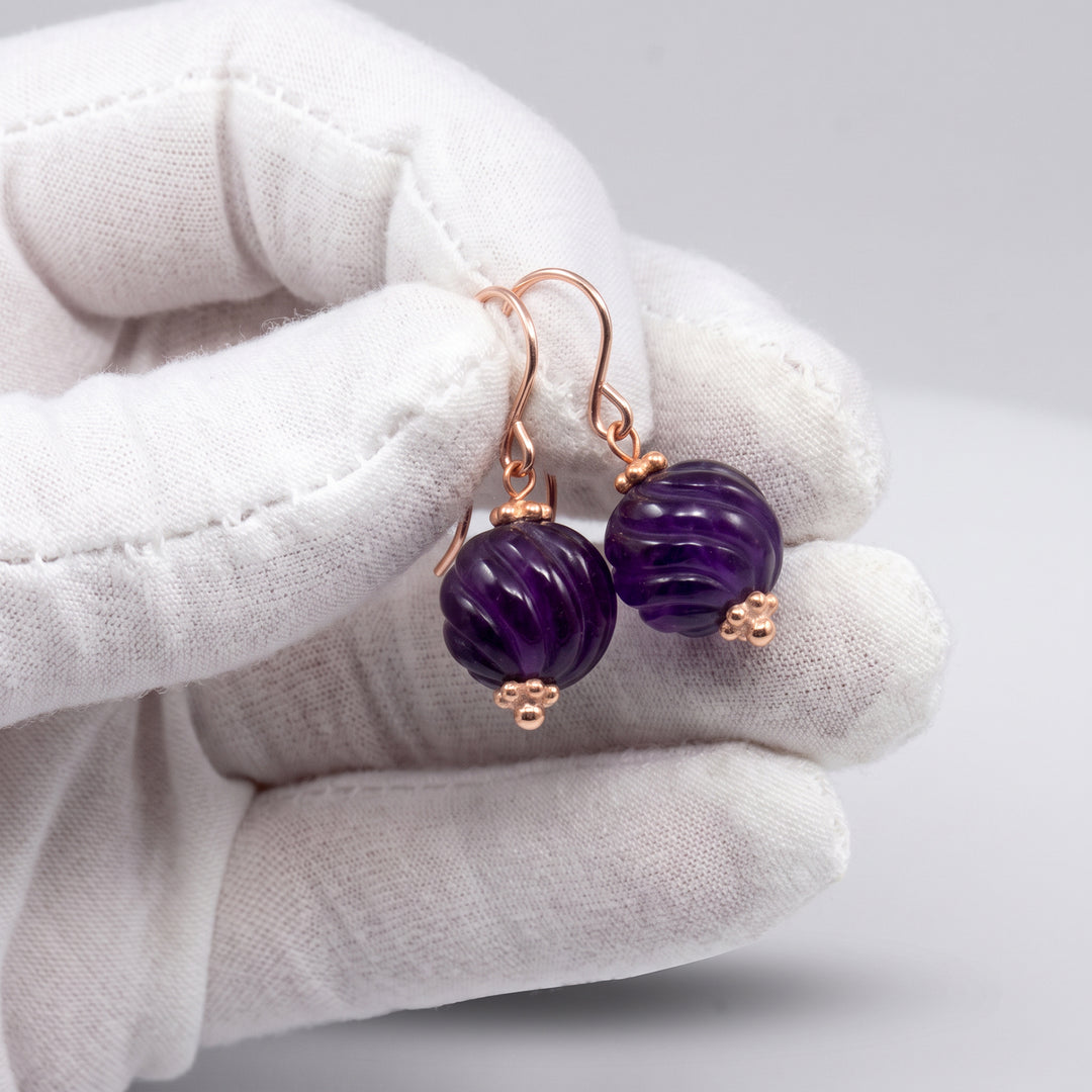 Amethyst Purple Earrings – Sterling Silver or 14k Gold