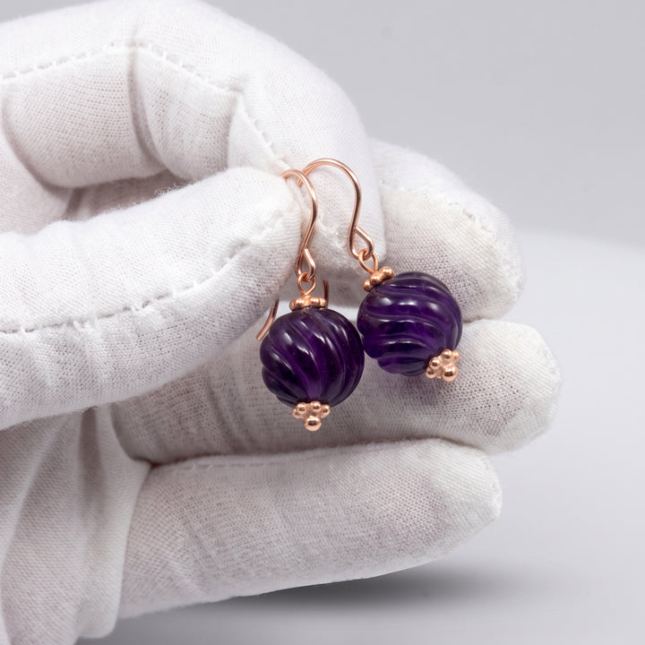 Amethyst Purple Earrings – Sterling Silver or 14k Gold