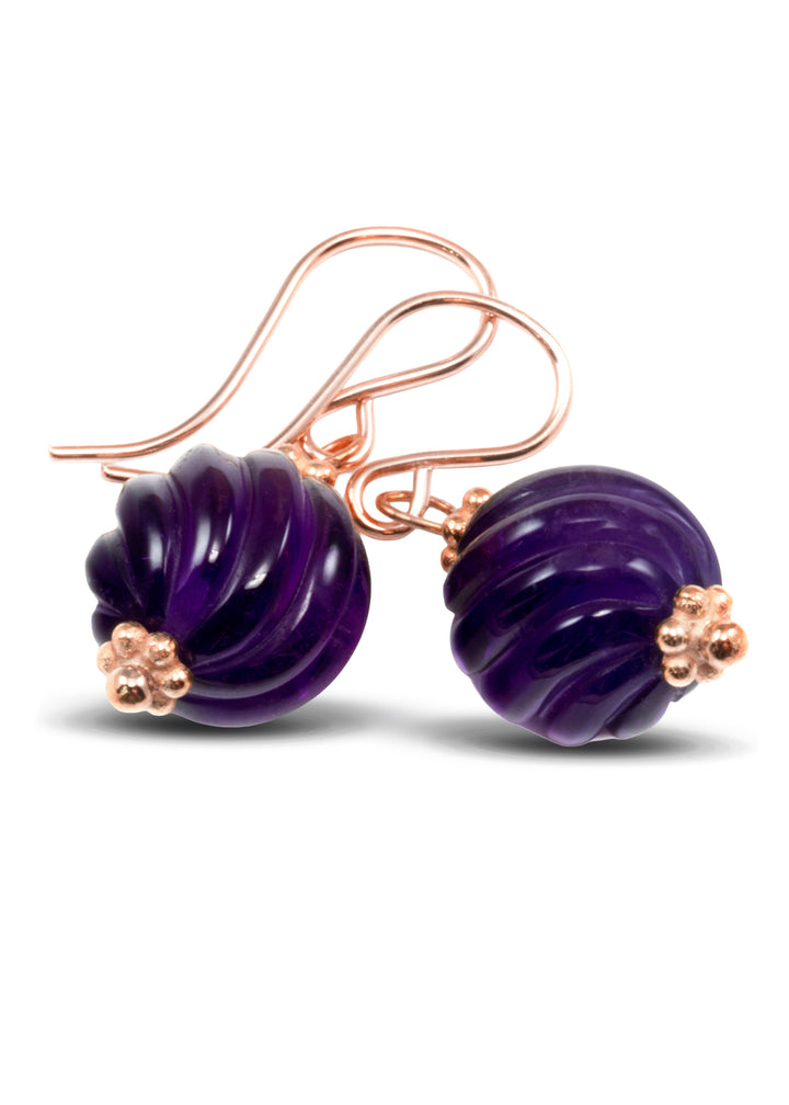 Amethyst Purple Earrings – Sterling Silver or 14k Gold