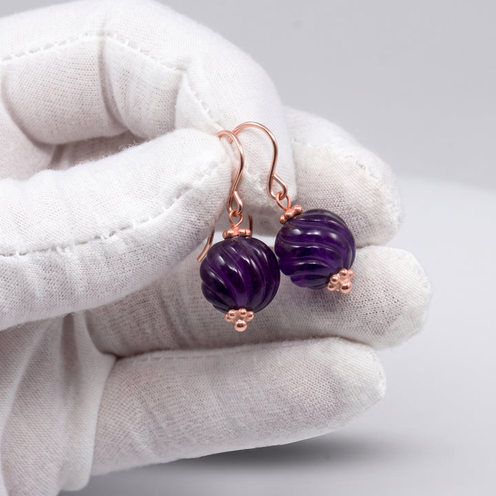 Amethyst Purple Earrings – Sterling Silver or 14k Gold