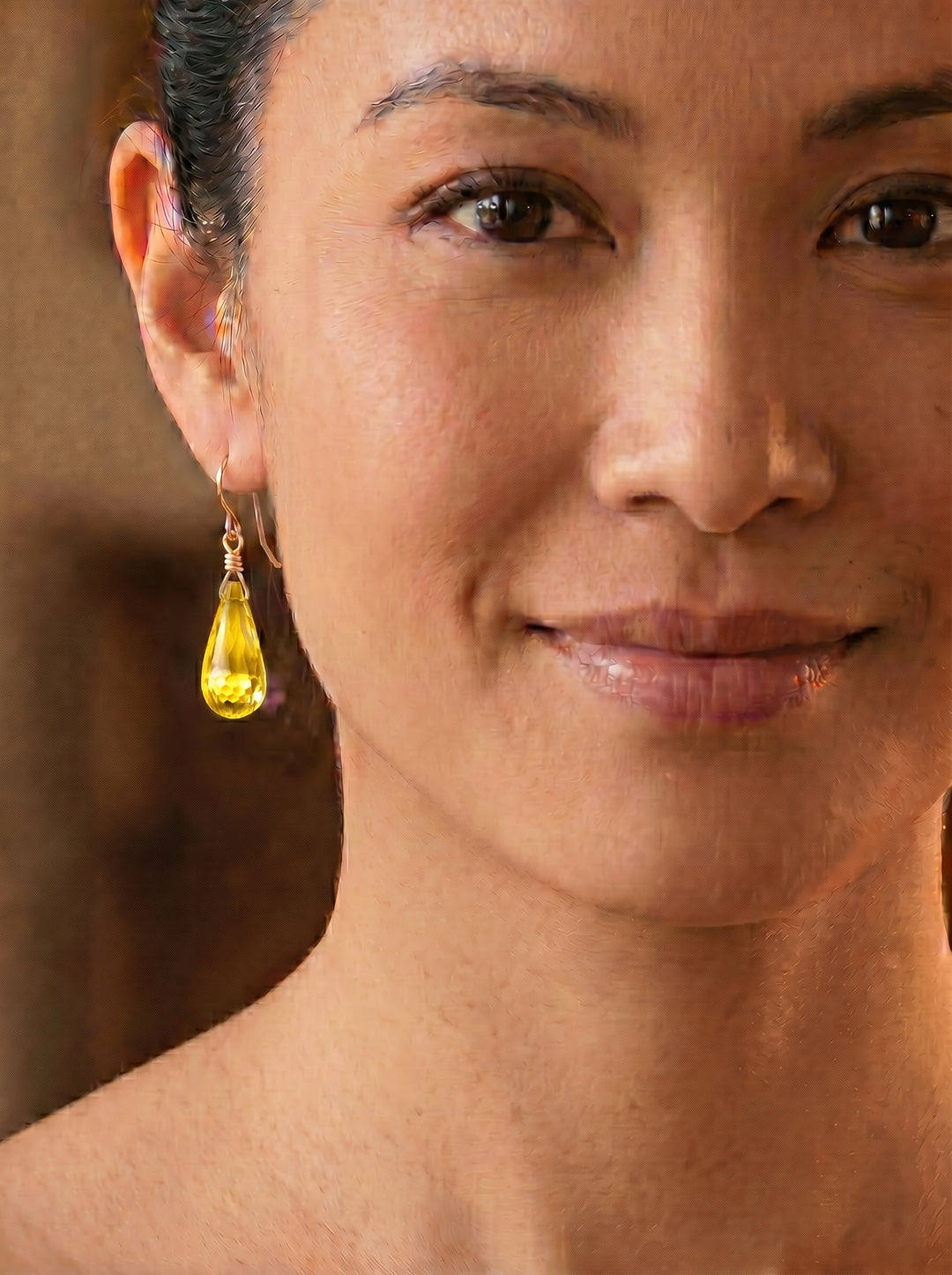 Canary Yellow Sim Diamond Cubic Zirconia Earrings Faceted Long Teardrop CZ 14k Solid Yellow Gold or Filled or Sterling Silver Briolette Drop