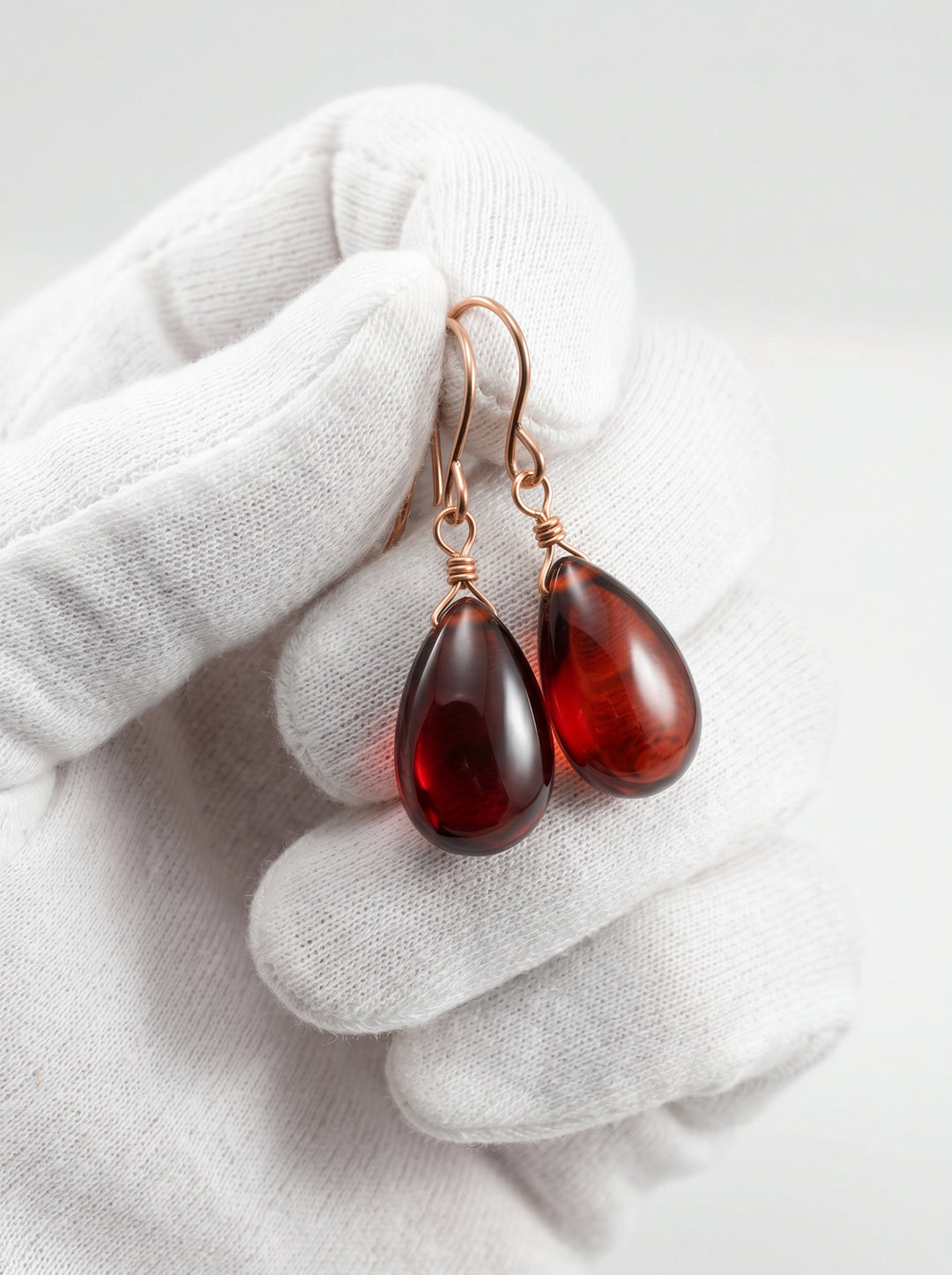 Garnet Red Cubic Zirconia Earrings Teardrop AAA CZ Smooth Sterling Silver or 14k Solid Gold or Filled Pear Simple Dainty Daily Wear Rich Red