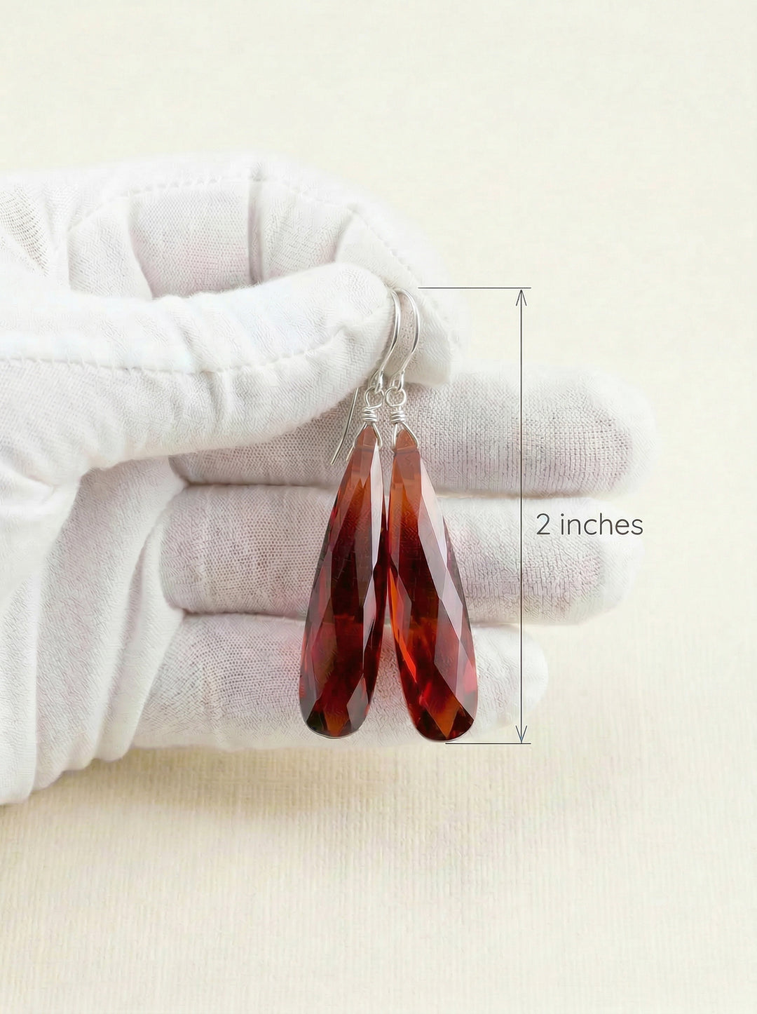 Cubic Zirconia Earrings 14k Solid Gold or Filled or Sterling Silver Simulated Red Garnet Long Large Tear Drop CZ 2 In