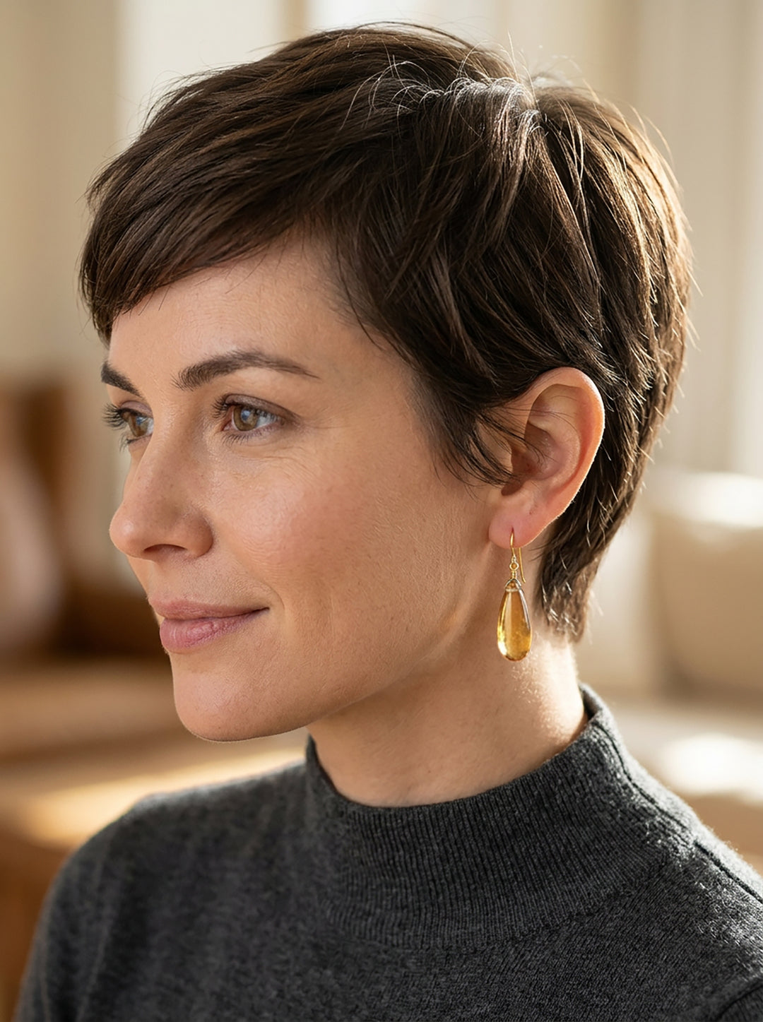 Yellow Long Simulated Citrine Earrings Smooth Teardropx Sterling Silver or 14k Solid Gold or 14k Filled Classic