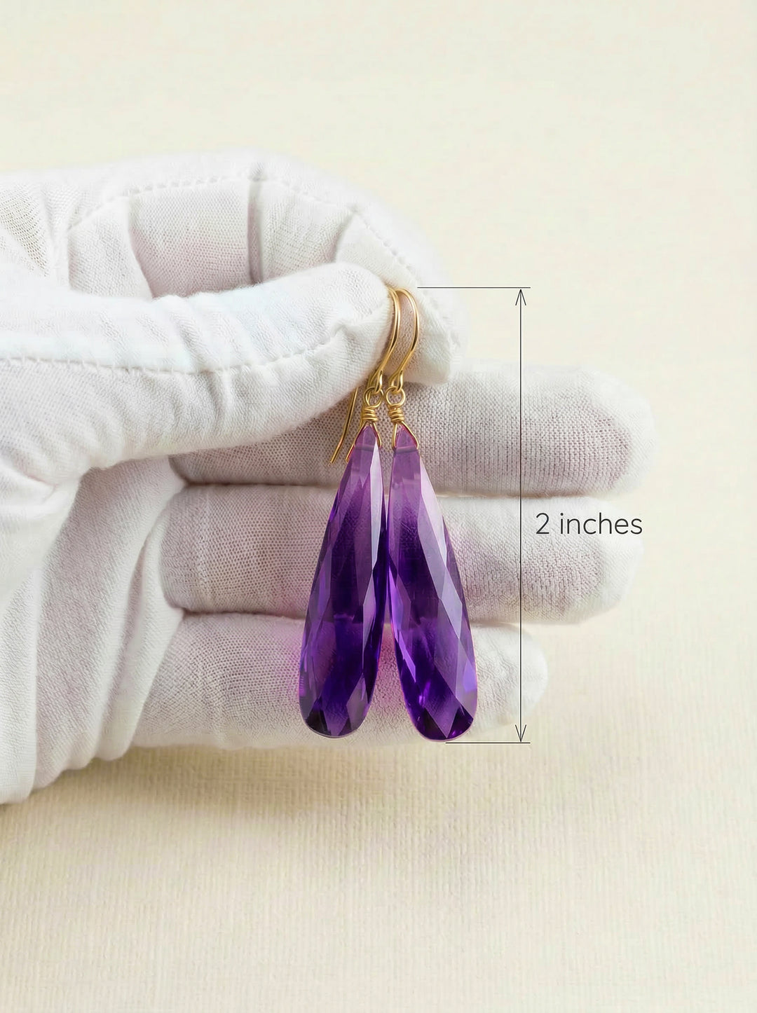 Purple Amethyst Cubic Zirconia Earrings 14k Solid Gold or Filled or Sterling Silver Long Large Teardrops CZ