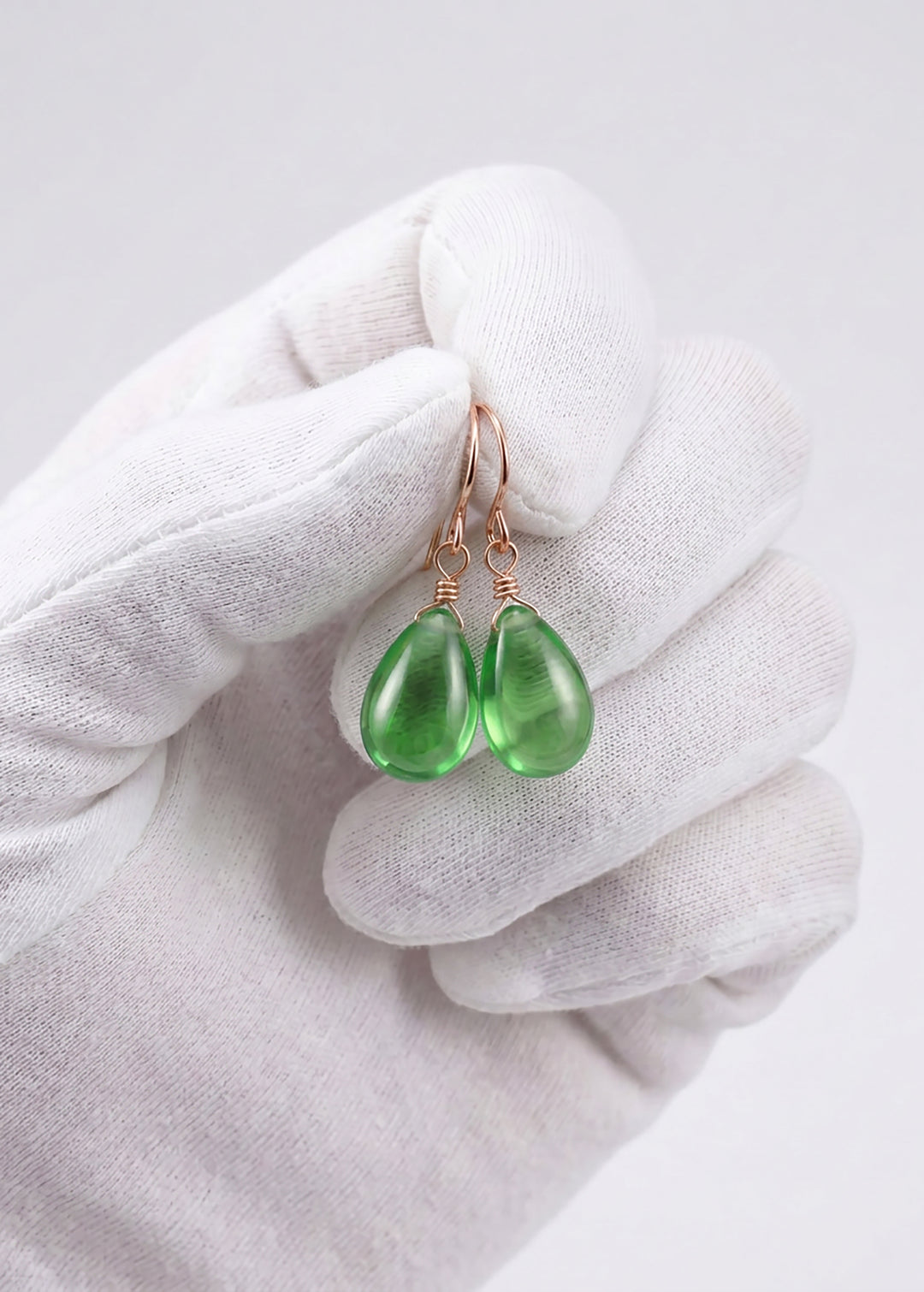 Peridot Green Cubic Zirconia Earrings Smooth Teardrop AAA CZ  Sterling Silver or 14k Solid Gold or Filled Simple Pear Shaped Drops Classic