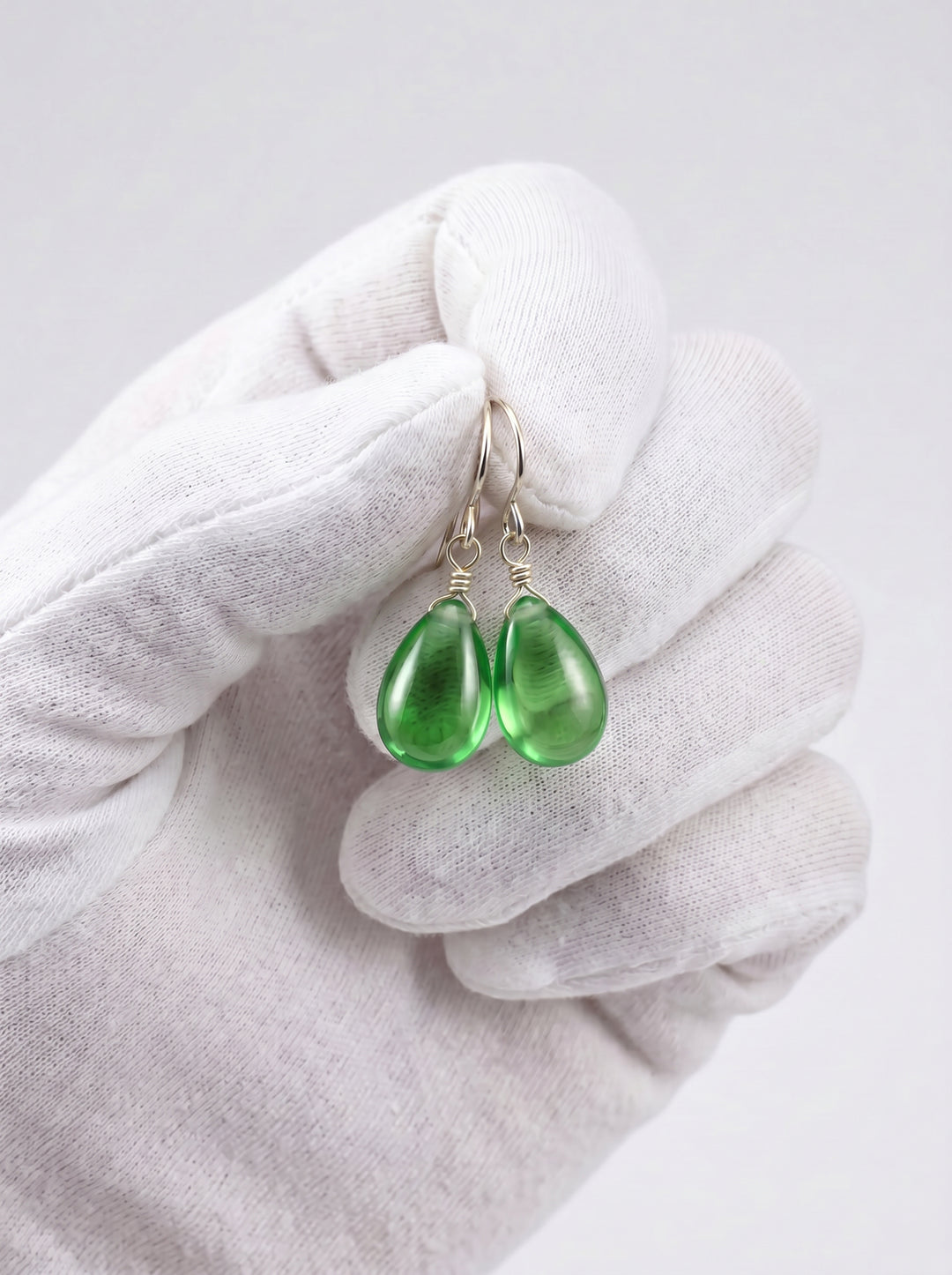 Peridot Green Cubic Zirconia Earrings Smooth Teardrop AAA CZ  Sterling Silver or 14k Solid Gold or Filled Simple Pear Shaped Drops Classic
