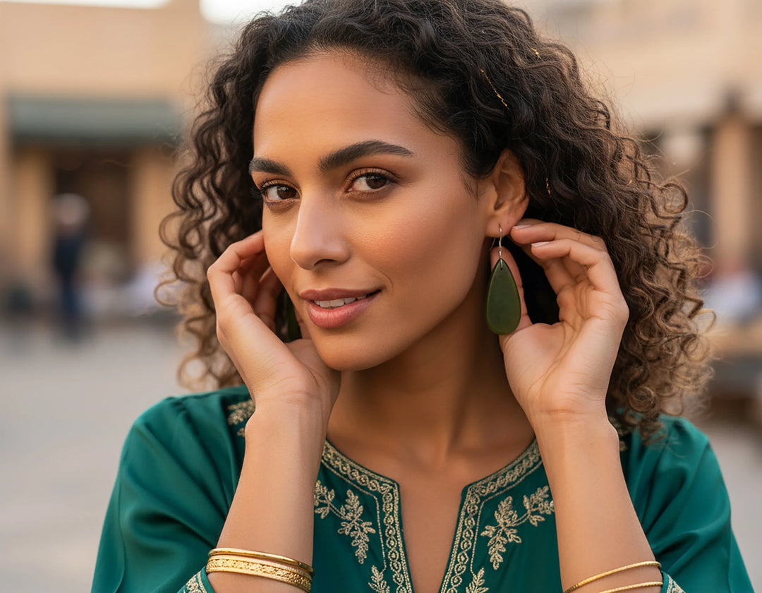 Green Jade Earrings Natural Nephrite Smooth Large Teardrop 14k gold or filled or Sterling Silver Simple Classic Cut thin Drops Long Real - Spyglass Designs