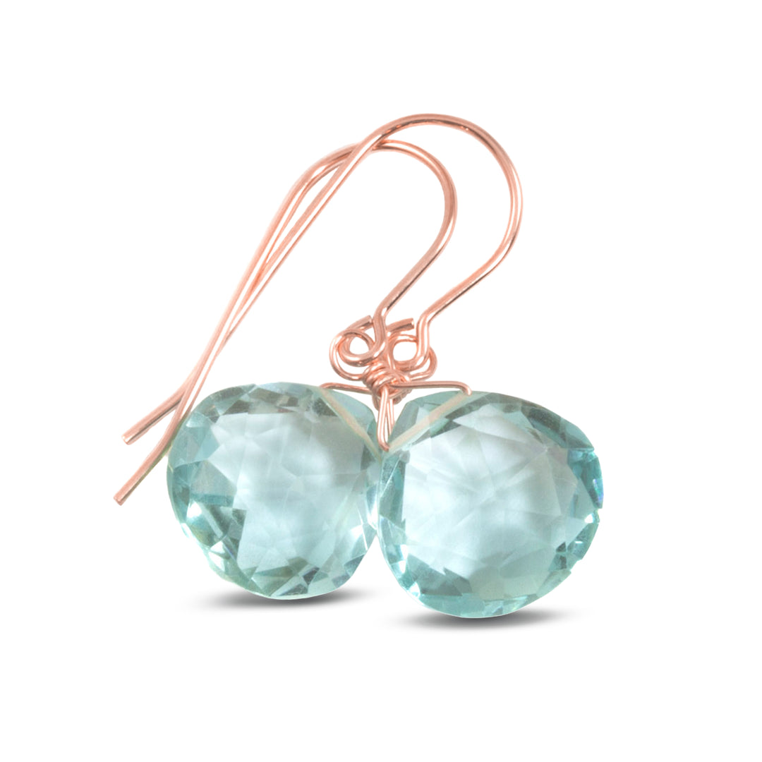 Simulated Aquamarine Blue Earrings Dangles 1.2" – Sterling Silver or 14k Gold