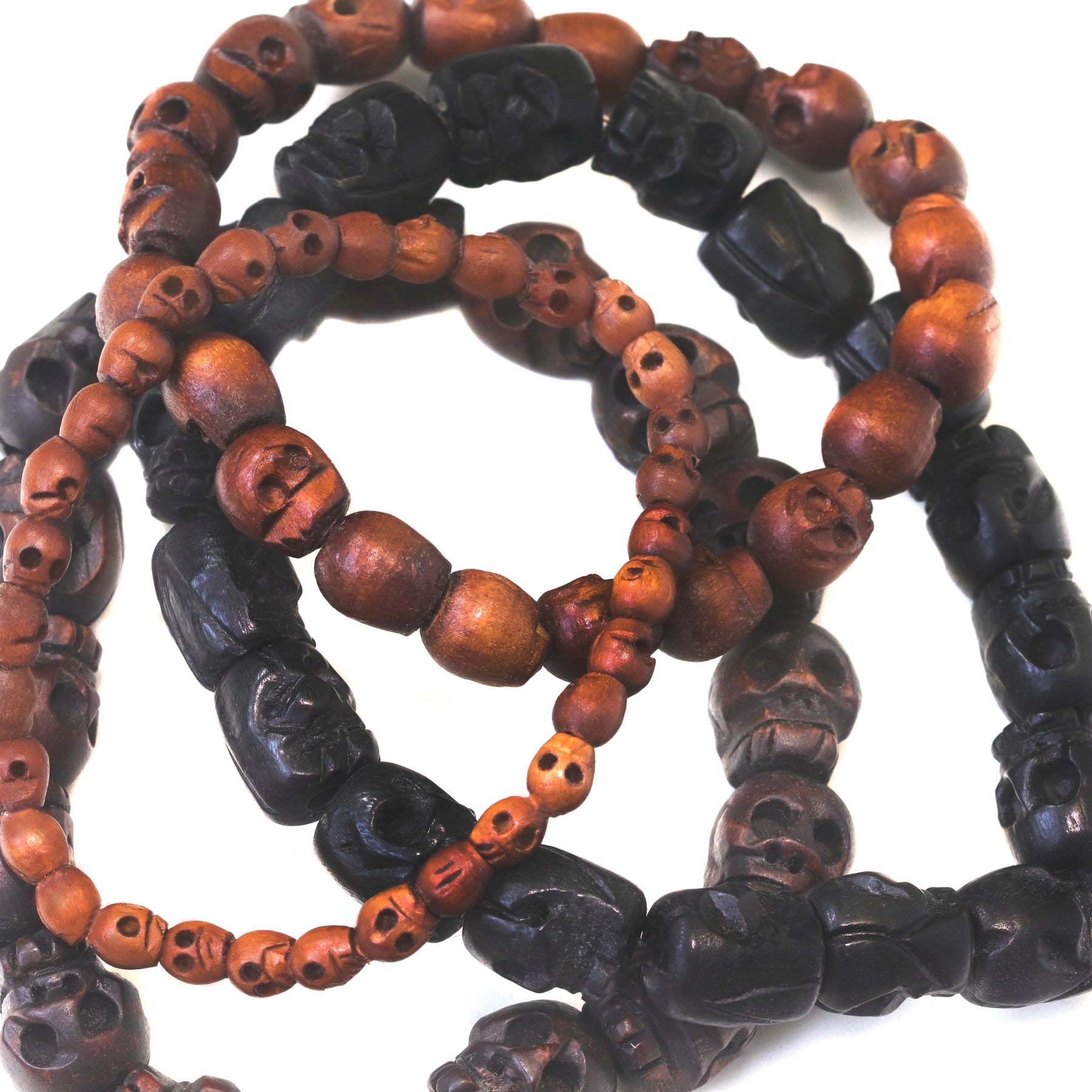 12mm Tibetan Buddhist Jujube Wood Carved Skull Beads Wrist Mala Bracelet -  Walmart.com