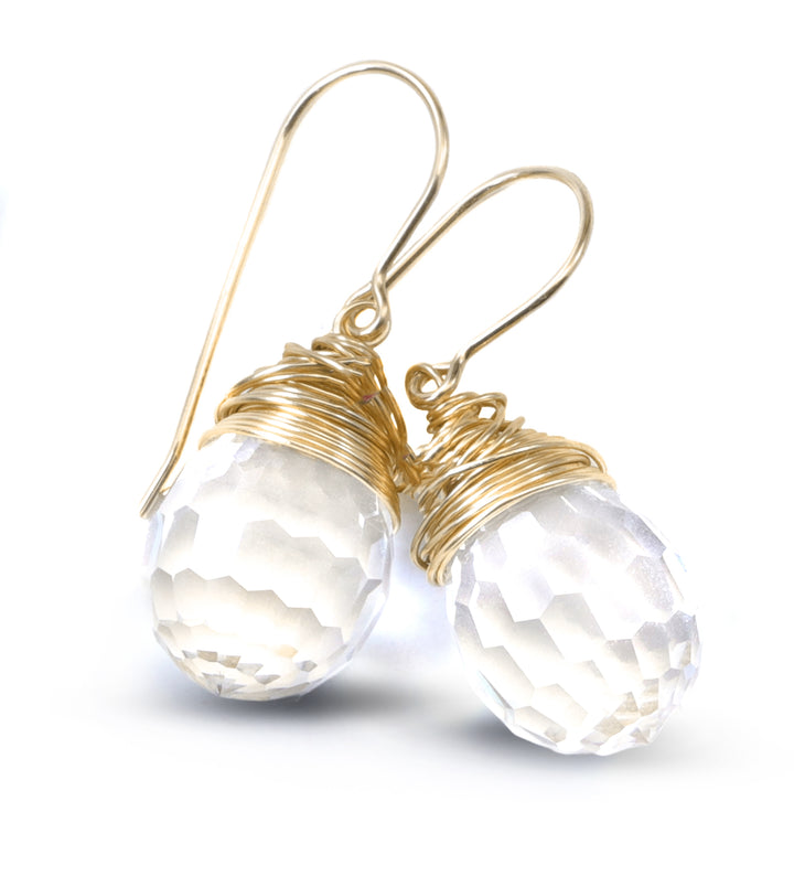 Spyglass Designs Earrings created with Crystals by Swarovski® Disco Ball Clear 14k Solid Gold or Sterling Silver Dangles