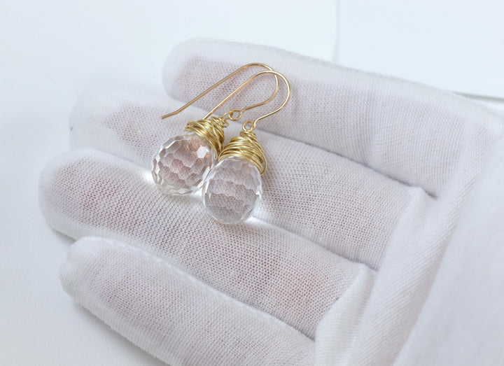 Spyglass Designs Earrings created with Crystals by Swarovski® Disco Ball Clear 14k Solid Gold or Sterling Silver Dangles