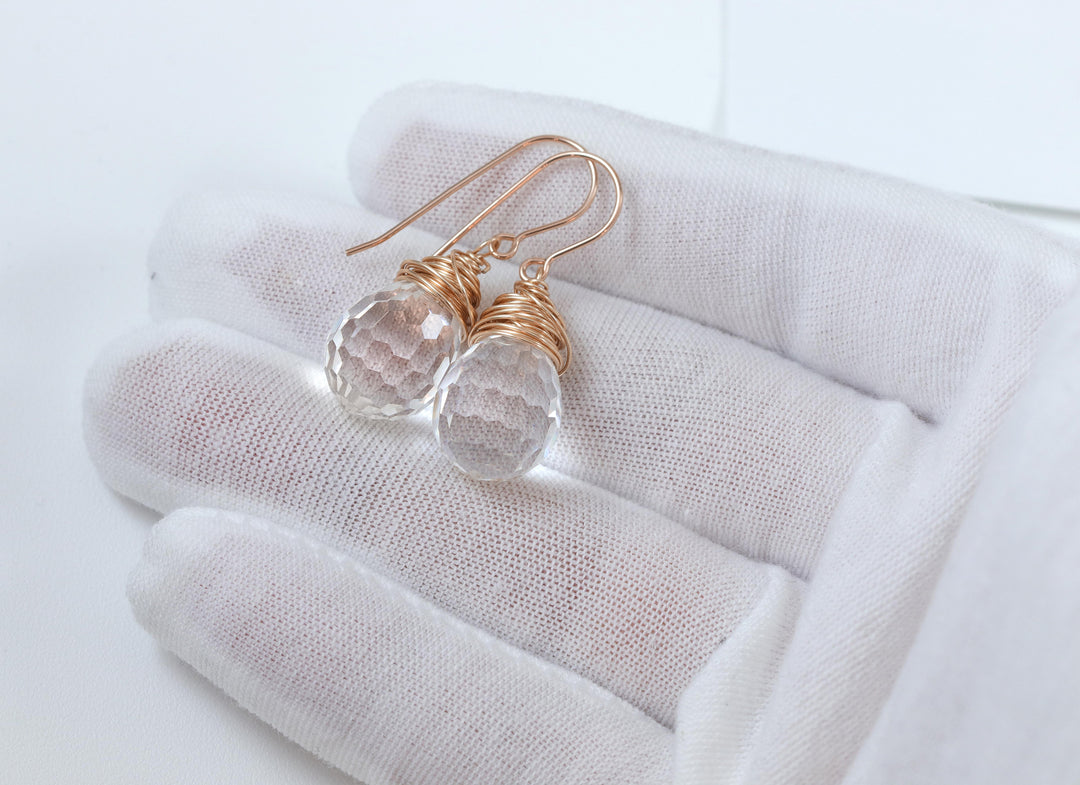 Spyglass Designs Earrings created with Crystals by Swarovski® Disco Ball Clear 14k Solid Gold or Sterling Silver Dangles