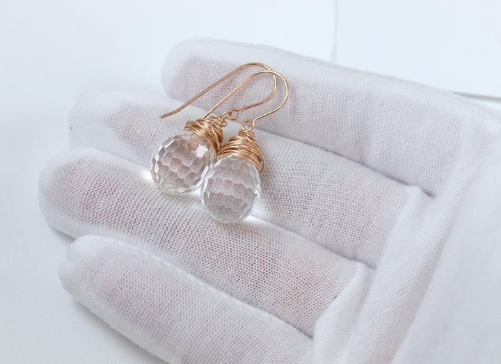Spyglass Designs Earrings created with Crystals by Swarovski® Disco Ball Clear 14k Solid Gold or Sterling Silver Dangles