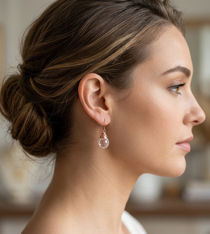 Spyglass Designs Earrings created with Crystals by Swarovski® Disco Ball Clear 14k Solid Gold or Sterling Silver Dangles