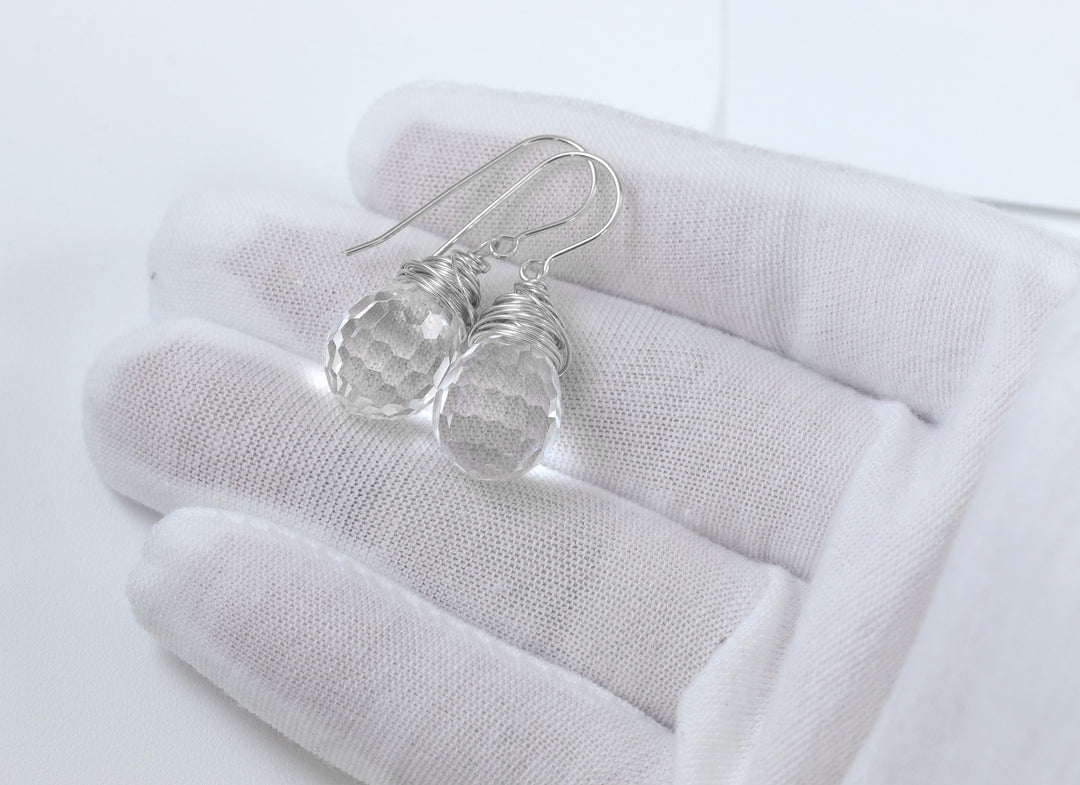 Spyglass Designs Earrings created with Crystals by Swarovski® Disco Ball Clear 14k Solid Gold or Sterling Silver Dangles