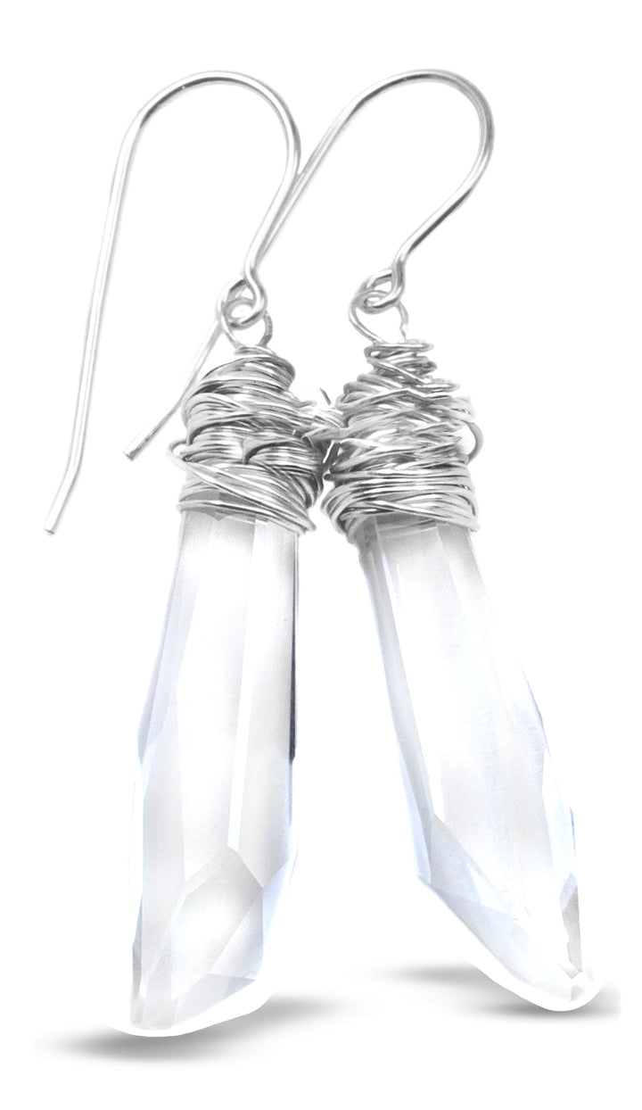Spyglass Designs Earrings created with Crystals by Swarovski® Clear 14k Solid Gold or Sterling Silver Dangles 2 Inch