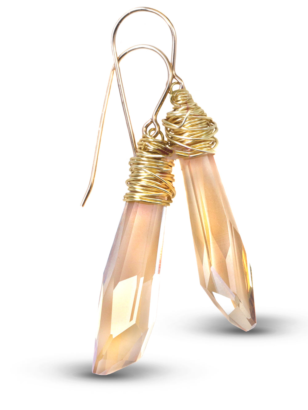 Earrings created Crystals by Swarovski® Imperial Simulated Topaz