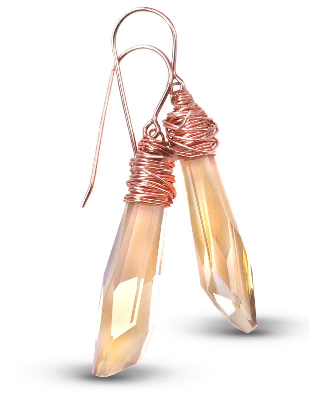 Spyglass Designs Earrings created with Crystals by Swarovski® Imperial Yellow Simulated Topaz 14k Solid Gold or Sterling Silver Dangle 2