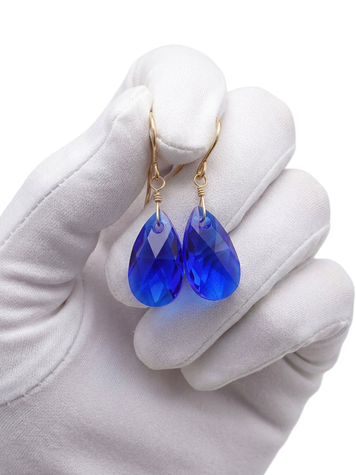 Spyglass Designs Earrings created with Crystals by Swarovski®  Blue Majestic 14k Solid Gold or Sterling Silver Dangles