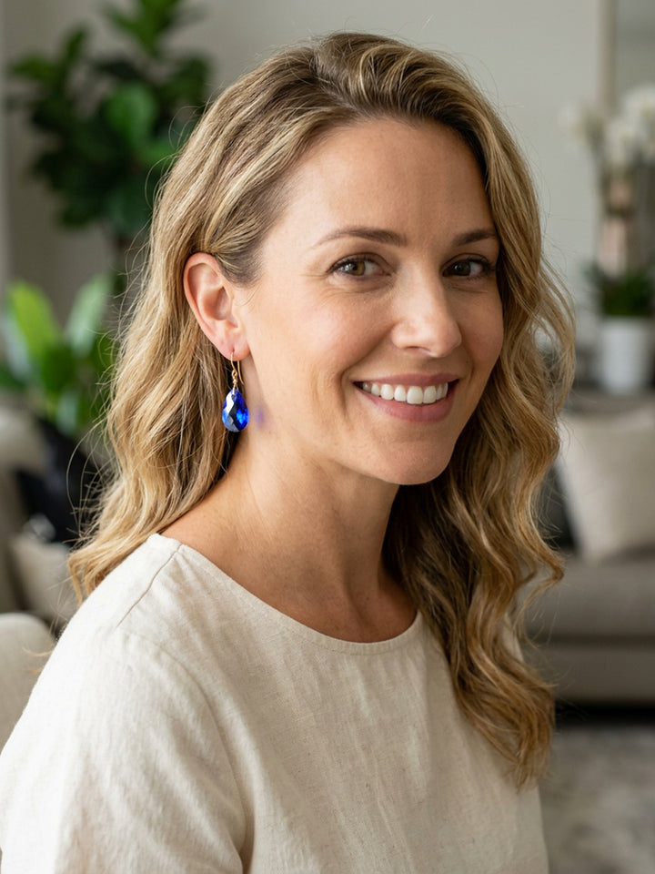 Spyglass Designs Earrings created with Crystals by Swarovski®  Blue Majestic 14k Solid Gold or Sterling Silver Dangles