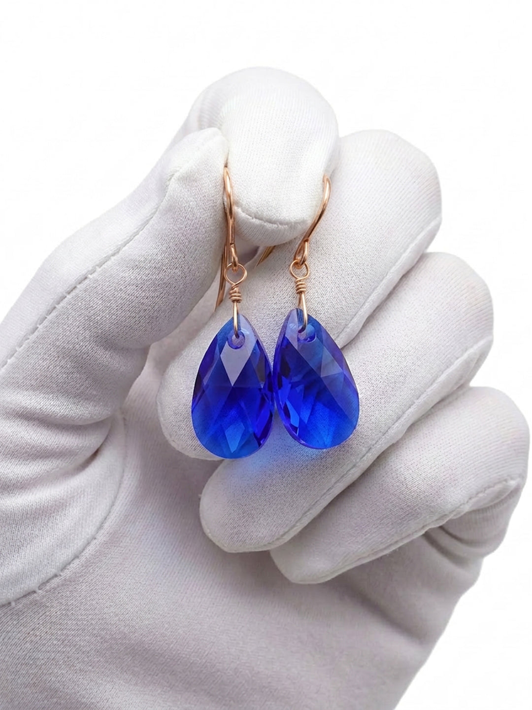 Spyglass Designs Earrings created with Crystals by Swarovski®  Blue Majestic 14k Solid Gold or Sterling Silver Dangles