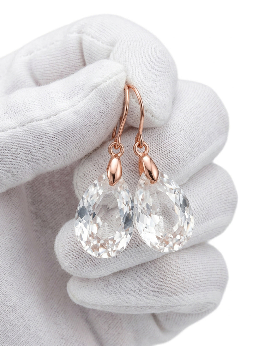 Spyglass Designs Earrings created with Crystals by Swarovski®  Clear Shimmery 14k Solid Gold or Sterling Silver Dangles