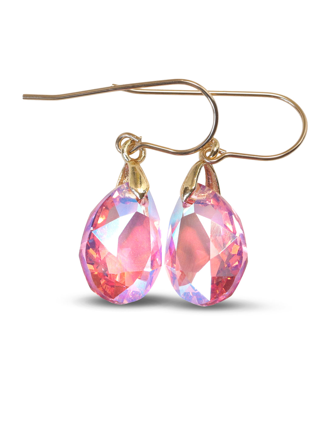 Spyglass Designs Earrings created with Crystals by Swarovski® Pink Simulated Sapphire 14k Solid Gold or Sterling Silver Dangles Drops