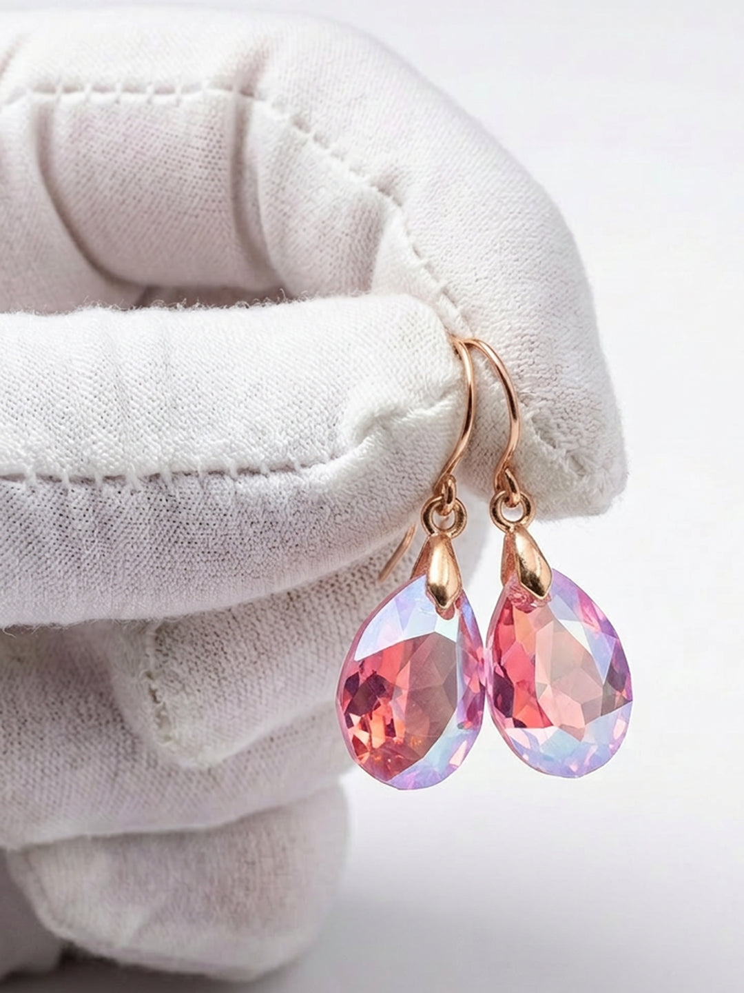 Spyglass Designs Earrings created with Crystals by Swarovski® Pink Simulated Sapphire 14k Solid Gold or Sterling Silver Dangles Drops