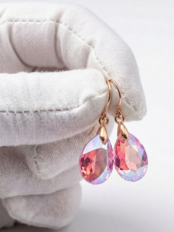 Spyglass Designs Earrings created with Crystals by Swarovski® Pink Simulated Sapphire 14k Solid Gold or Sterling Silver Dangles Drops