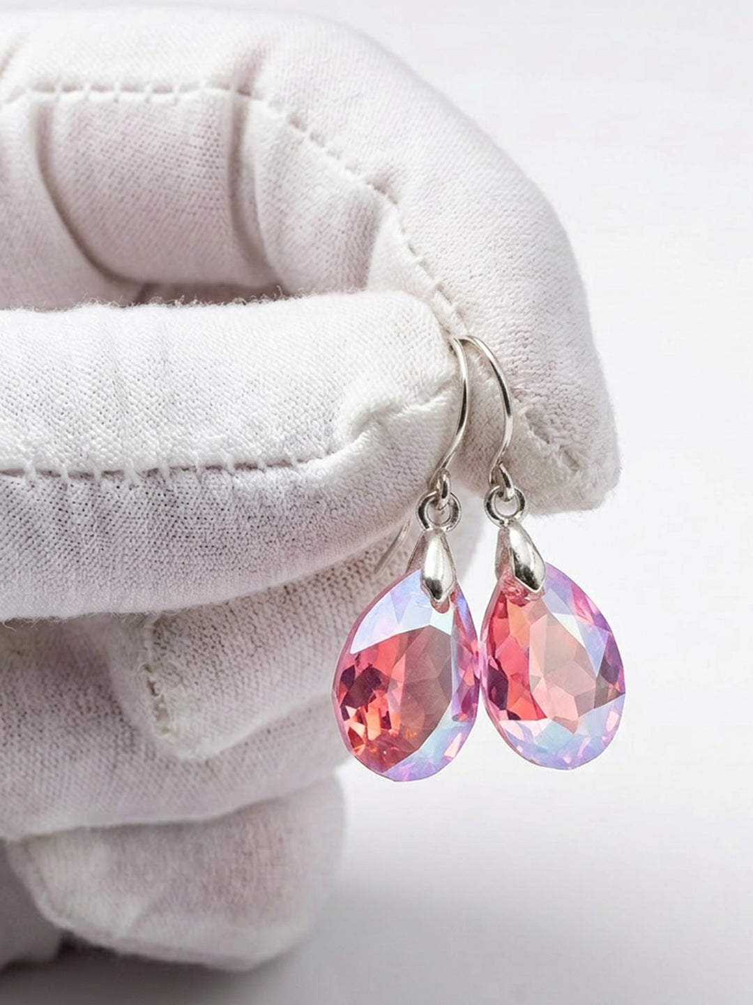 Spyglass Designs Earrings created with Crystals by Swarovski® Pink Simulated Sapphire 14k Solid Gold or Sterling Silver Dangles Drops