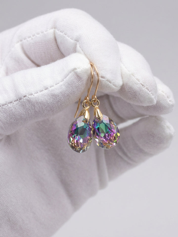 Spyglass Designs Earrings created with Crystals by Swarovski® Multi Rainbow 14k Solid Gold or Sterling Silver Dangles