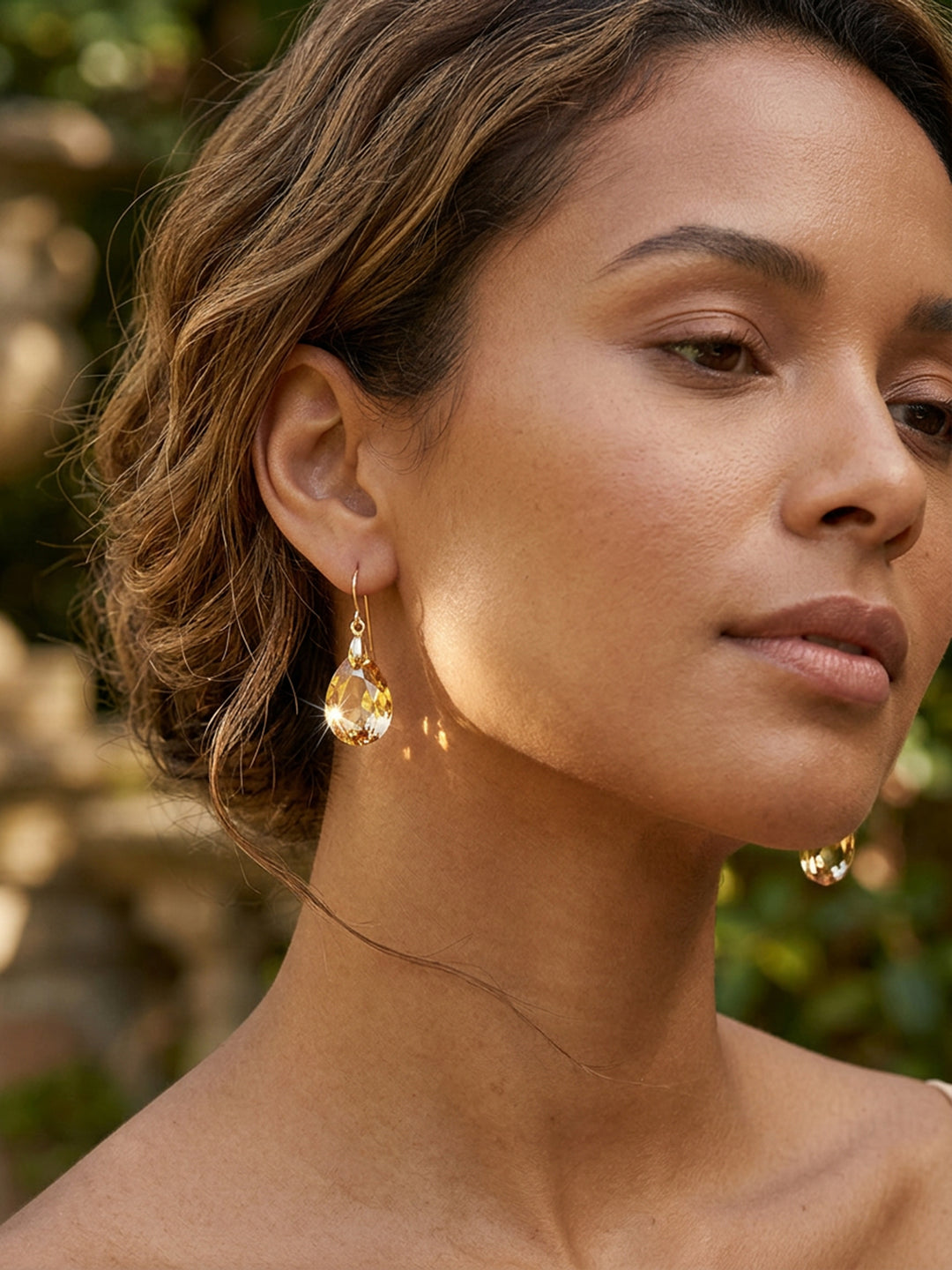 Spyglass Designs Earrings created with Crystals by Swarovski®  Imperial Yellow Simulated Topaz 14k Solid Gold or Sterling Silver Dangles