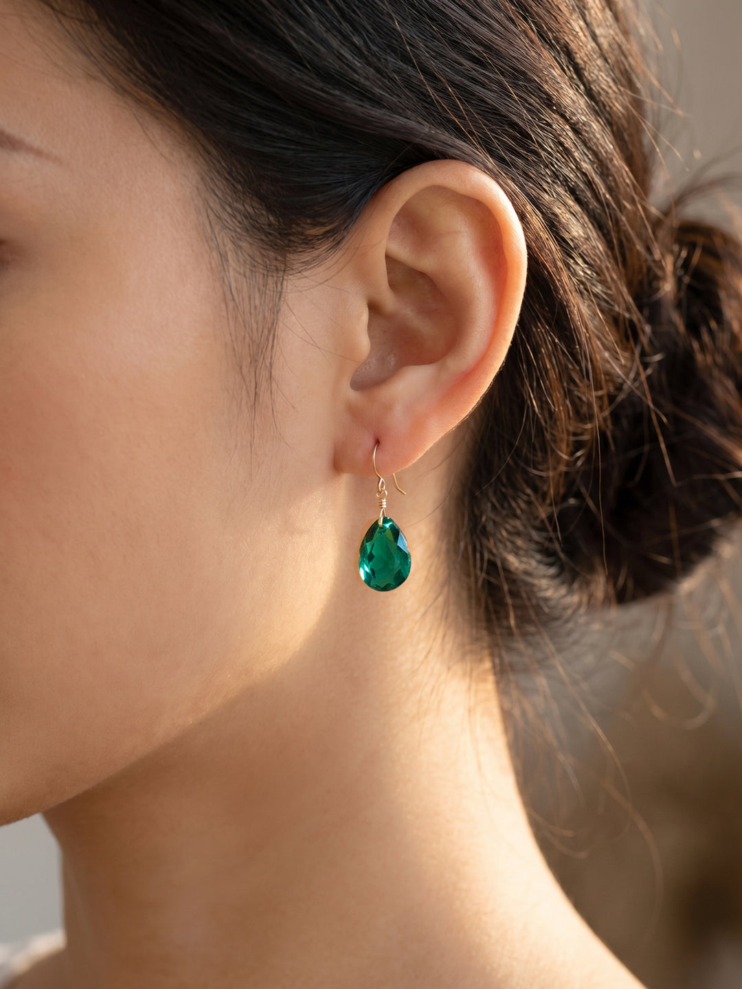 Spyglass Designs Earrings created with Crystals by Swarovski® Green Simulated Emerald 14k Solid Gold or Sterling Silver