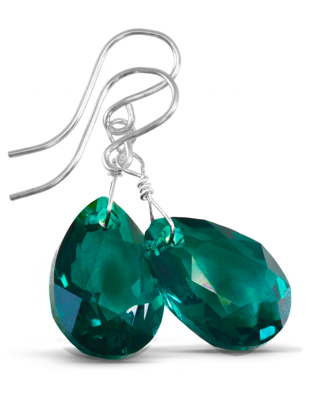 Spyglass Designs Earrings created with Crystals by Swarovski® Green Simulated Emerald 14k Solid Gold or Sterling Silver