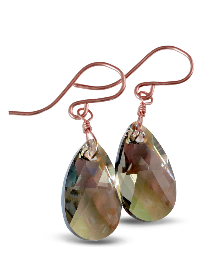Spyglass Designs Earrings created with Crystals by Swarovski® Silvery Black 14k Solid Gold or Sterling Silver Dangles