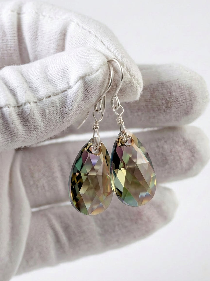 Spyglass Designs Earrings created with Crystals by Swarovski® Silvery Black 14k Solid Gold or Sterling Silver Dangles