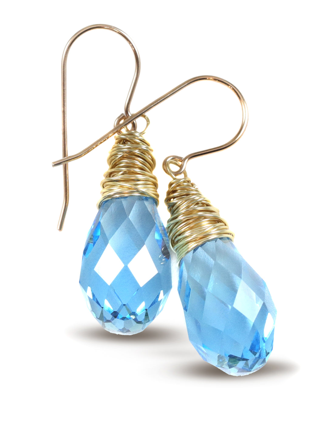 Spyglass Designs Earrings created with Crystals by Swarovski® Aqua Blue Crystals 14k Solid Gold or Sterling Silver Dangles