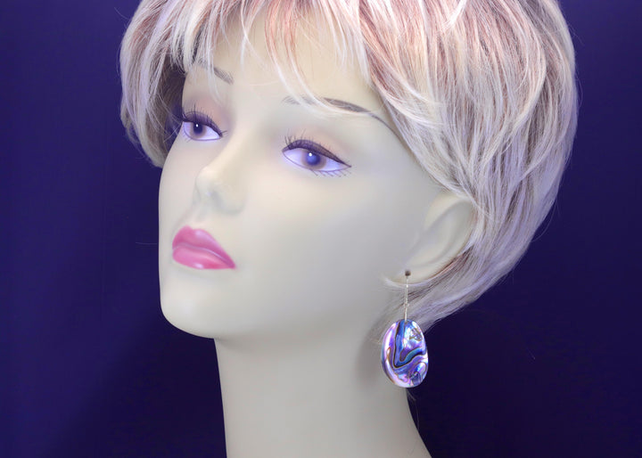 Abalone Earrings Paua Shell Teardrop Natural Peacock Oval 14k Solid Gold or Filled or Sterling Silver Blue Green Ovals Simple Drops MOP 2 Inches