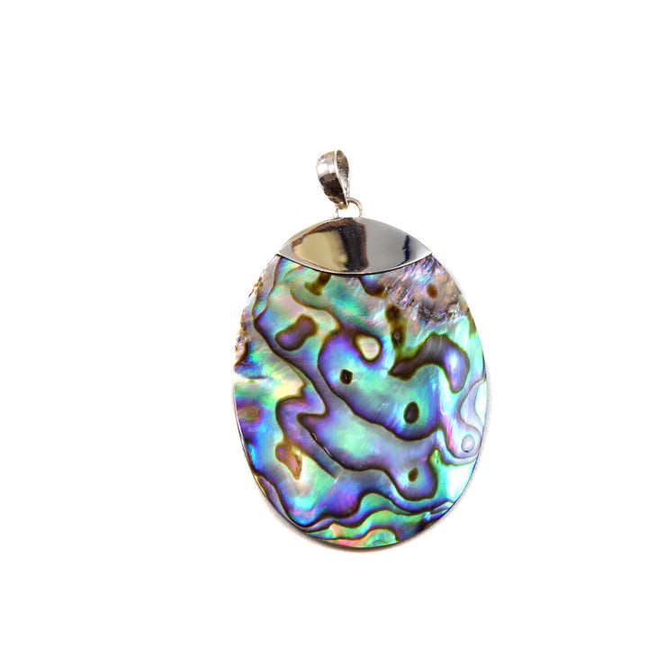 Abalone Paua Shell Necklace Pendant Rainbow Colors  Iridescent Blue Green Spyglass Designs