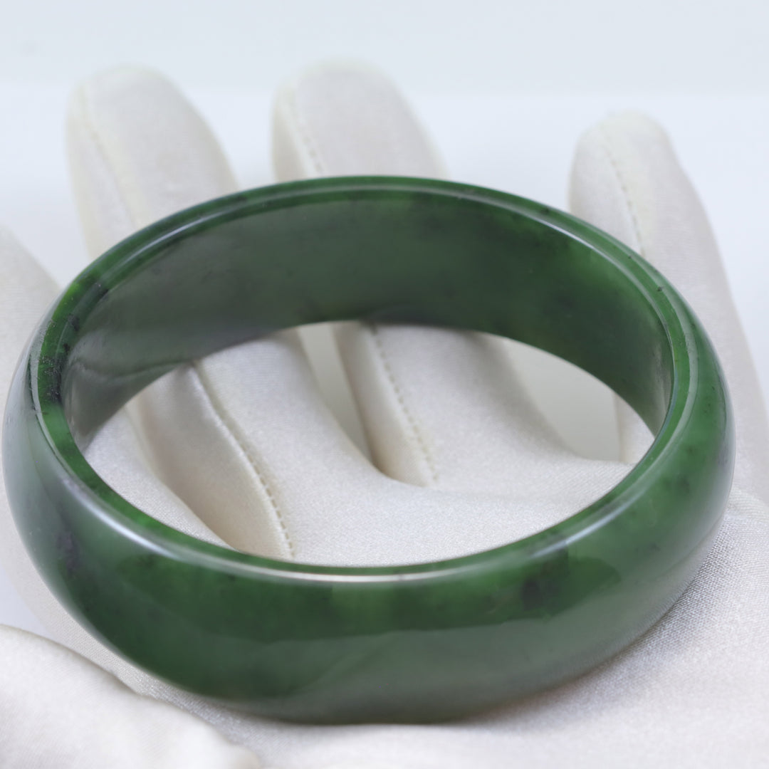 Jade Bangle Bracelet Green Nephrite Thick or Narrow Natural