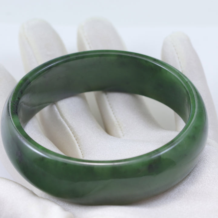Jade Bangle Bracelet Green Nephrite Thick or Narrow Natural