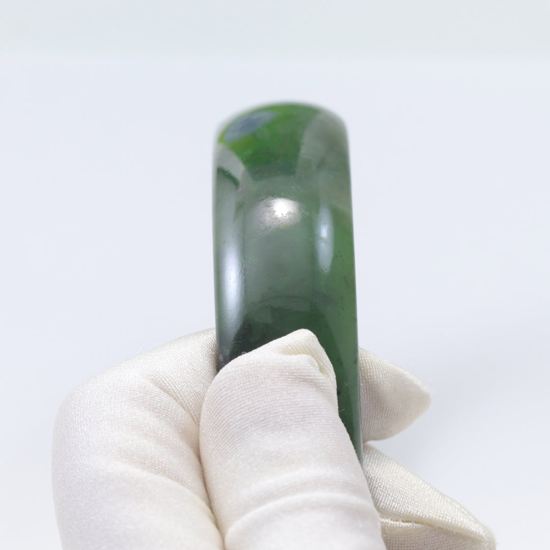 Jade Bangle Bracelet Green Nephrite Thick or Narrow Natural