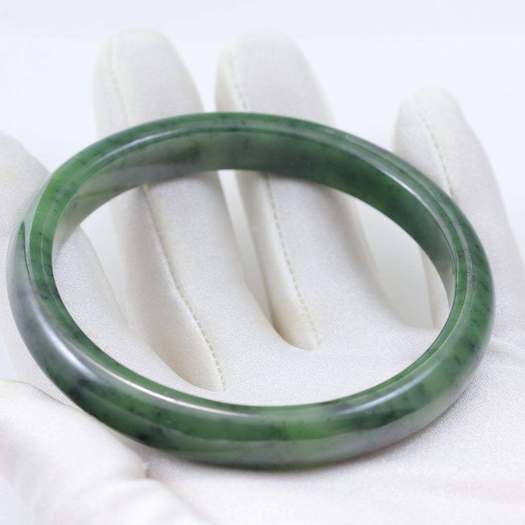 Jade Bangle Bracelet Green Nephrite Thick or Narrow Natural