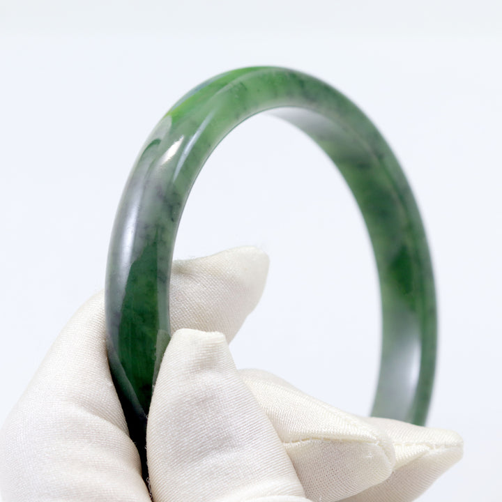 Jade Bangle Bracelet Green Nephrite Thick or Narrow Natural