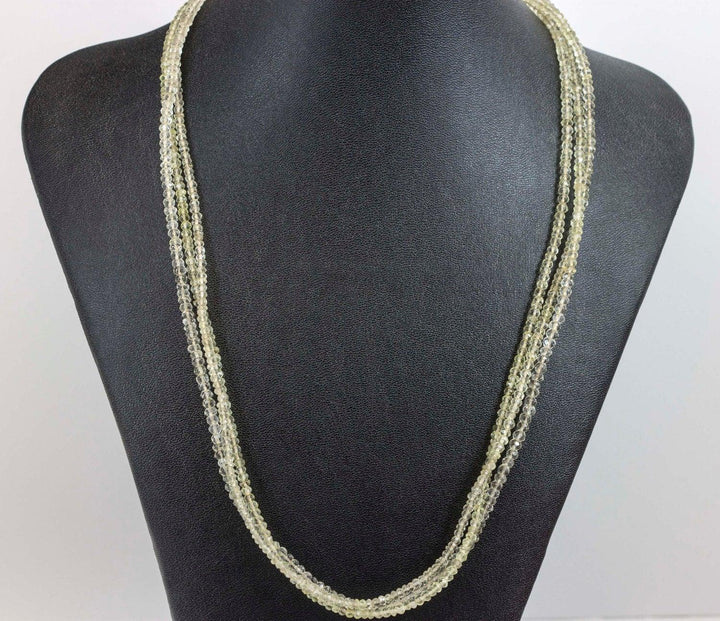 Champagne Lemon Quartz Necklace or Wrap Bracelet Triple Strand  21 22 Inch or 6.5 to 7.5 Twist or Straight Versatile Soft Vintage Look Color