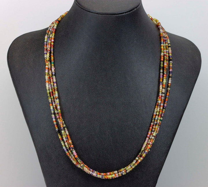 Cubic Zirconia Necklace or Wrap Bracelet Triple Strand 20 21 Inch or 6.5 to 7.5 Twist or Straight Versatile CZ Multiple Colors Multi Colors - Spyglass Designs